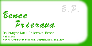 bence prierava business card